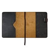 CestAntiQ XL Leather Journal Cover for Sketchbook (7.5 x 9.75 in), Compatible for Composition Notebook, Handmade Refillable Notebook Sleeve for B5, ... Journal Cover with Pen Loop – Rustic Brown