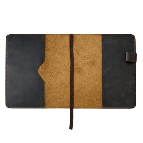CestAntiQ XL Leather Journal Cover for Sketchbook (7.5 x 9.75 in), Compatible for Composition Notebook, Handmade Refillable Notebook Sleeve for B5, ... Journal Cover with Pen Loop – Rustic Brown