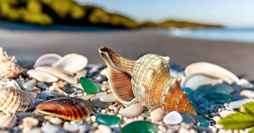 Kaltner Präsente Geschenkidee - Naturmuschel Muschel Fasciolaria Trapezium, Dekorative Meeresschnecke (19-20)