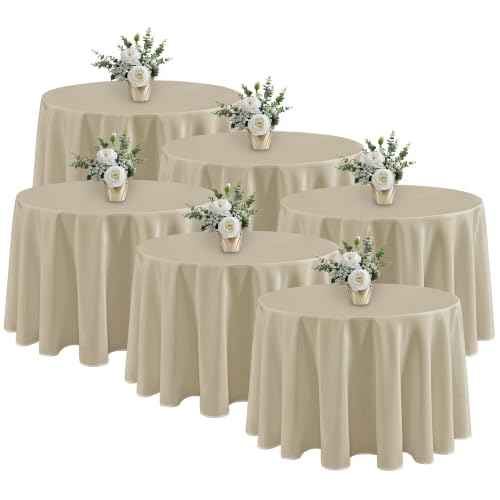 Fitable 6 Pack Nature Tablecloths 90 Inch Round for 36"-72" Tables