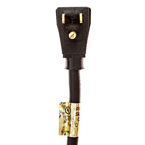 Kord King Usa Made Industrial Grade 3-Prong Sjt 14/3 Ul-Certified Replacement Power Supply Cord, 10 Ft Coiled With Right Angle Plug And Bare Ends (Black) #TOP6