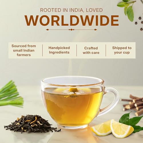 Image of Tealeaf & Co. Honey Lemon Green Tea with Lemon & Honey Extract, Lemongrass, Licorice & Chamomile - Organic Green Tea Bags with Fresh Herbs and Spices - 100 Teabags (7.055oz /200gm)