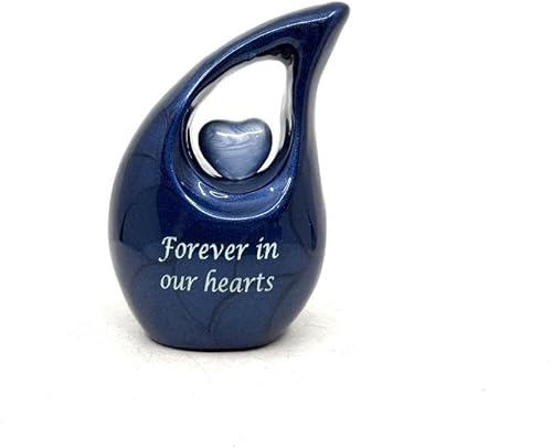 Miniatura 4 de Urnas pequeñas de lágrima blanca para cenizas humanas/mini urna con corazón azul cielo/recuerdos de cremación para cenizas/soportes para cenizas
