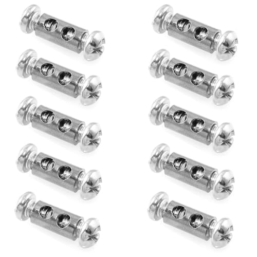 OQKAHIV 10 Piezas Abrazadera De Cuerda De Metal, Abrazaderas de Cable con Tapa de Tornillo, para Cuerdas De Metal y Cables con Tuercas Finales, abrazaderas dobles para cable de acero y alambre