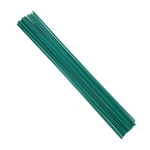 Homoyoyo 50pcs Green Plastic Coated Iron Wire for Crafting Flowers DIY Bouquet Wrapping for Home Decor Wedding Bouquets