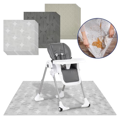 Image of Graco Baby Disposable Splat Mats, 30 Sheets with Assorted Designs, 47 inch x 40 inch, Eco-Friendly Floor Protector for Mealtime, Home & Restaurant Use