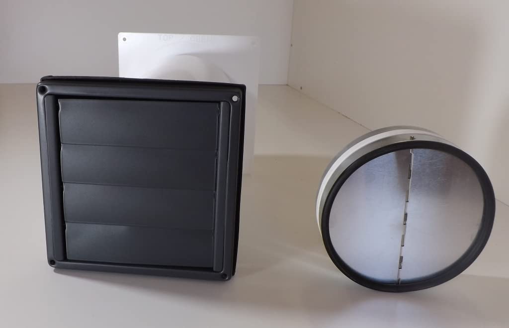 VentilationNord Edelstahl Mauerkasten mit selbstschließenden Lamellen, Lüftungsgitter in grau mit Insektenschutz