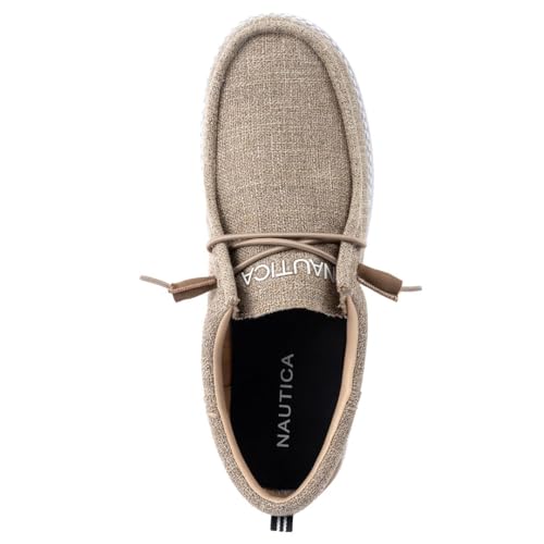 Image of Nautica Men's Comfort Loafers, Slip-On Boat Shoe, Lightweight Casual Stretch Sneaker-Rushford