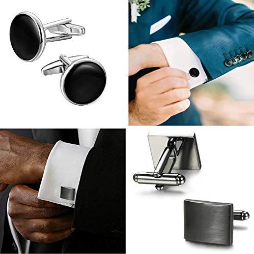 FIBO STEEL 4-8 Pairs Wedding Business Classic Cufflinks for Men Unique Cufflink Set Mens3