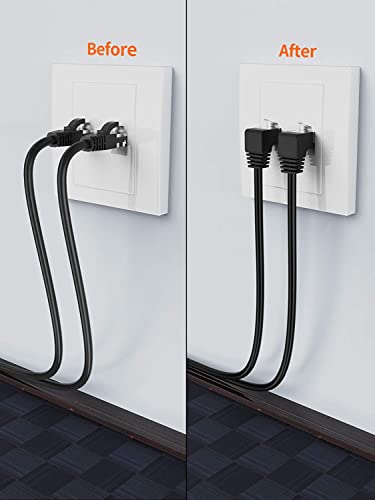 Image of CableCreation Short Cat6 Shielded Extension Cable 1.6FT Down Angle, FTP Cat6 Ethernet Cord Patch Cable, 0.5M / Black