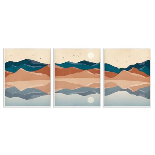Modern Landscape Reflection Flying, 24 x 30 Inch Framed Giclée Print Set