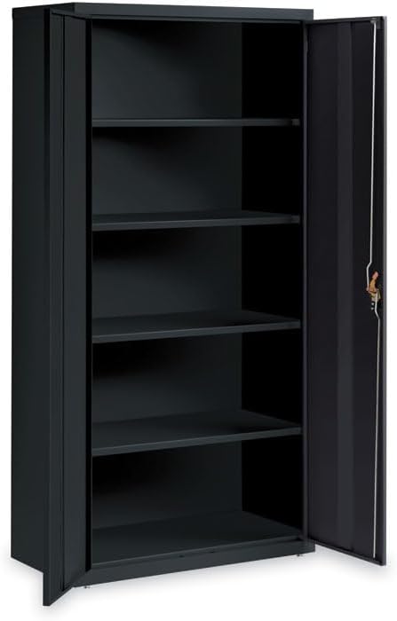 Alera 25767 36 in. x 18 in. x 72 in. 5 Shelves Economy Assembled Storage Cabinets - Black