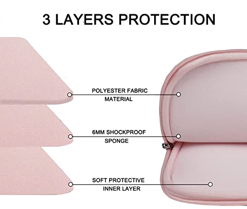 Image of Laptop case 15.6 inch, Durable Briefcase Shockproof Protective Cover, Handbags Portable Laptop Bag for 15.6 inch HP Dell Asus Lenovo Notebook Computer Sleeve with Front Pocket, Pink