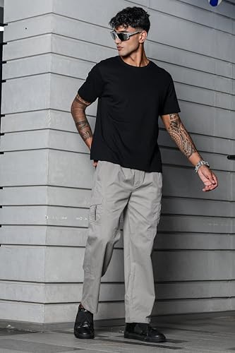 Image of FABRIPPLE Men's Heavy-Duty Cotton Cargo Pants - Rugged Style, All-Day Comfort