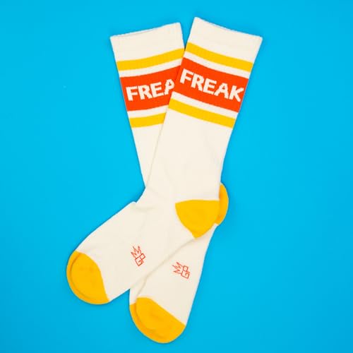 Novelty Crazy Gym Crew Socks for Men, Women and Teens, (Made in the USA) fit a women’s size 6 to men’s size 154