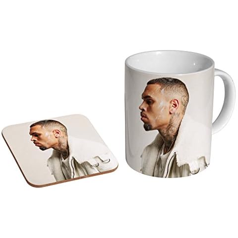 Chris Brown Paint Ceramic Coffee MUG + Coaster Gift Set … Cover