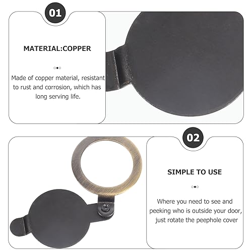 ERINGOGO 2pcs Cubiertas de Mirilla de Cobre para Sistema de Visor de Puerta de Privacidad Diseño Antirrayaduras para Uso en Hogar Oficina Hotel miniatura 4
