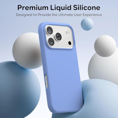 Image of DIZORO Compatible with (iPhone 18 Pro Case)(2026), Liquid Silicone 3 Layers Full Covered Soft Gel Rubber Phone Case,Shockproof Protective Cover with Anti-Scratch Microfiber Lining-Glacier Light Blue