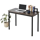 [山善] パソコンデスク 幅100cm(奥行45×高さ70cm) 耐荷重80kg (傷や汚れに強い天板/アジャスター付き/角が丸い) 組立品 ココアブラウン MFD-1045RCCB/BK