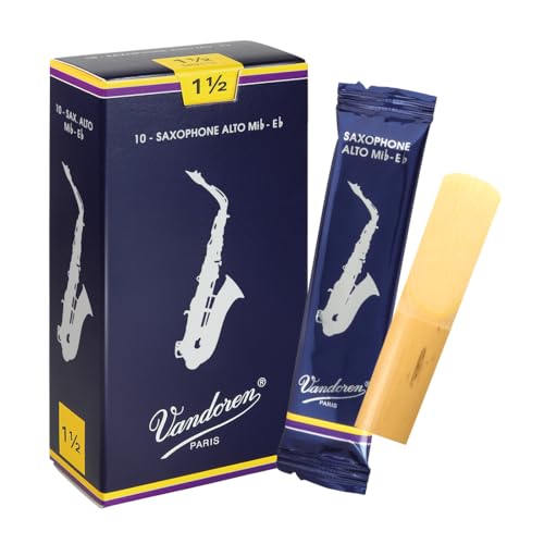 Vandoren SR2115 - Caja de 10 cañas tradicional n.1.5 para saxofón alto