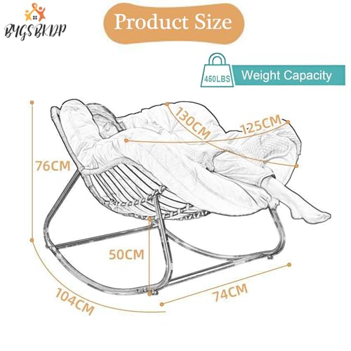 Fauteuil à bascule d'extérieur avec coussin épais pour soulager le dos - 3