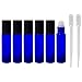 Cobalt Blue Essential Oil Travel Roll-On .33 oz (6 Pack) + 2 Clear Pipettes (3 ml) for Aromatherapy, DIY, Perfume, Home and Travel