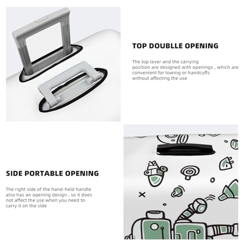 Line robot Travel Luggage Cover Elastic Washable Suitcase Cover Protector Fashion Stretch Baggage Covers Dustproof Suitcase Sleeve Fits 18-32 inch luggage Small4
