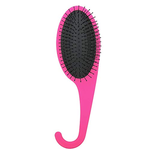 Luxspire Hair Brush, Professional Shiny Anti-static Scalp Massager Detangling Brush Paddle Hair Comb Wet and Dry Hairbrush Hairdressing Tool with Hook Handle - Red