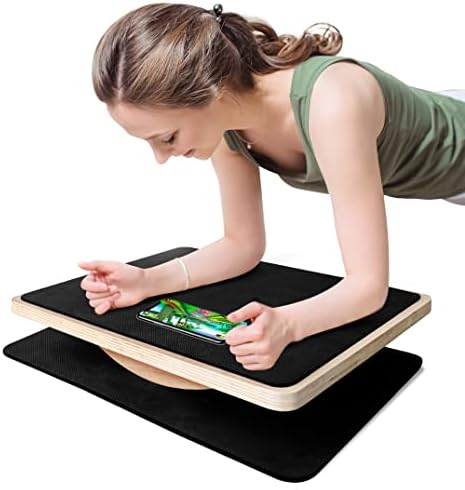 Yes4All Versatile Plank Trainer with Smartphone Integration for Full Body Fitness while Playing Games/Premium Wooden Balance Board/Balance Boards for Adults with Comfy EVA Surface, Anti-Slip Anti-Scratch Pads