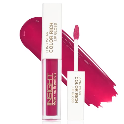 INSIGHT Long Wear Color Rich Lip Gloss – Bee Sting | Ultra Glossy | Moisturising & Non-Sticky | Enriched with Jojoba Oil | Plumper, Fuller Lips | All Day Wear | 4ml