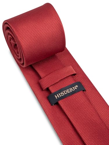 Image of HISDERN Ties for Men Solid Tie Handkerchief Set Classic Woven Silk Business Polka Dot Mens Ties Necktie Wedding Party