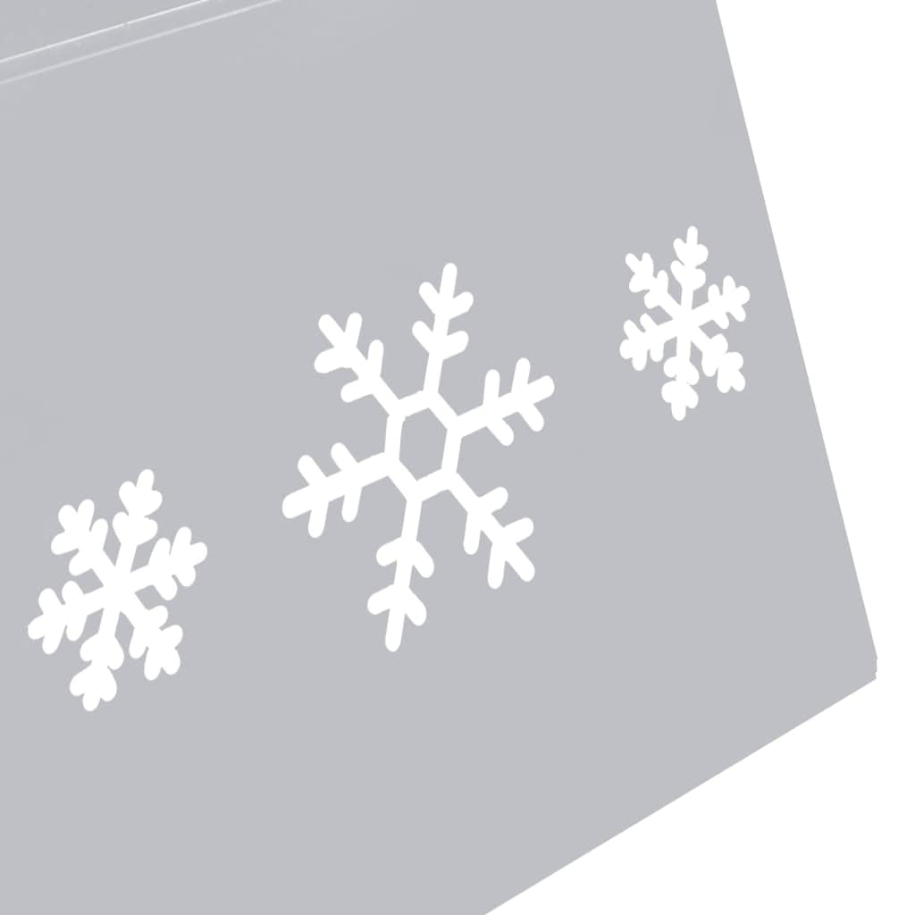 Jupe de Sapin de Noël en métal argenté et Blanc avec Motif de Neige, diamètre 68 cm Hauteur 25 cm, décoration saisonnière pour Pied d'arbre, Salon, Maison et fête hivernale