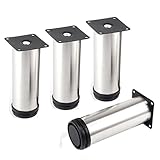 6 Inch Metal Furniture Legs,Tchosuz Stainless Steel Round Table Sofa Legs Couch Feet with Screws,Mod