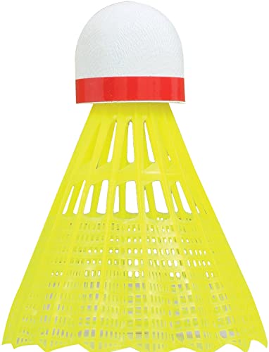 Talbot Torro Tech 350 Volantes Badminton | 3 uds en Lata | Nylon Amarillo con Base de Corcho sintético | Velocidad rápida (Rojo) | Repuesto Ideal para Entrenamiento y recreo