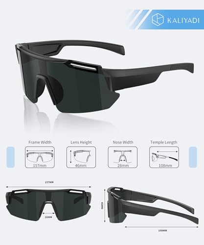 KALIYADI Polarized Youth Baseball Sunglasses: Kids Sunglasses for Boys Girls Sports Cycling Running UV400 Protection Age 6-144