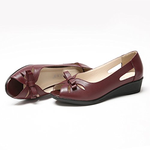Chaussures fond tête de poisson en cuir de qualité