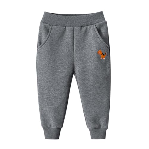 Baby Boys Girls Sweatpants Fleece-Lined Elastic Waist Solid Jogger Pants Toddler Kids Casual Athletic Trousers Winter Pant
