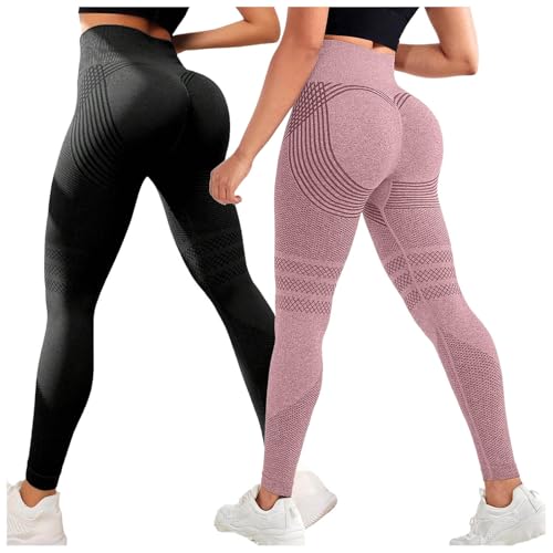 Genérico 2 Pack Leggings 3D Anticeluliticos Mujer, Push Up Reductor Compresión Abdominal Control Mallas, Mallas Anticelulitis Mujer Reductores Lipedema (M)
