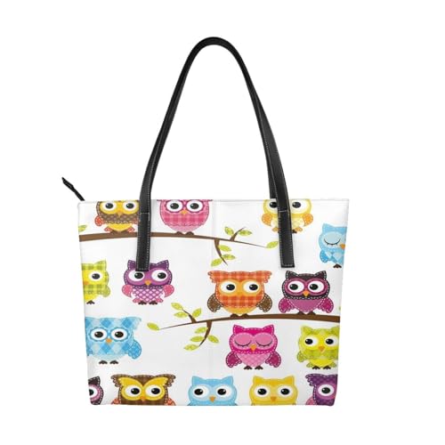 Sac fourre-tout imperméable de luxe, sac à main femme avec hiboux et sac à bandoulière PU