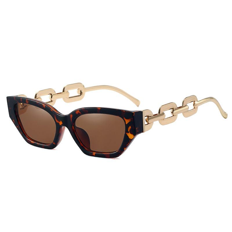 Lunettes de soleil œil de chat MUTYNE : luxe vintage et chaîne élégante pour femme