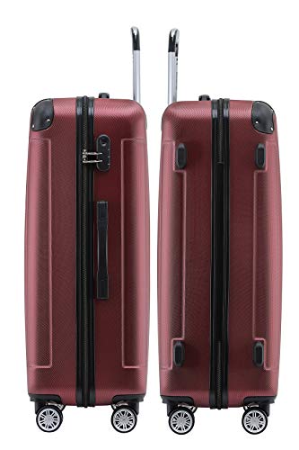 BEIBYE BEIBYE Hartschalen-Koffer Trolley Rollkoffer Reisekoffer Handgepäck 4 Rollen (M-L-XL-Set) (Weinrot, Set) BEIBYE BEIBYE Hartschalen-Koffer Trolley Rollkoffer Reisekoffer Handgepäck 4 Rollen (M-L-XL-Set) (Weinrot, Set)