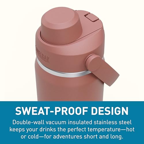 Image of CamelBak Thrive Chug Insulated Stainless Steel Water Bottle, Cold Retention with High Flow Lid for Everyday Hydration and Active Use, 20oz, Sierra Red