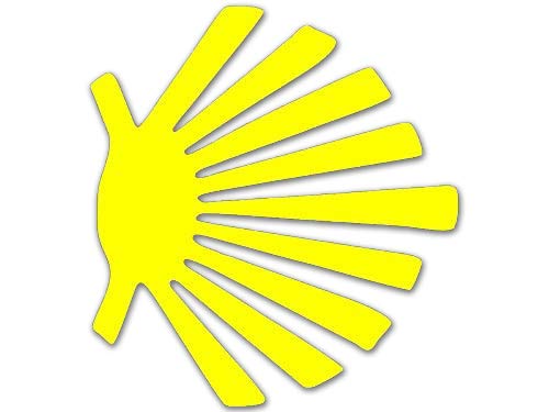 Yellow Shell Shape ONLY No Background Sticker (Camino Santiago Spain (3 inch)