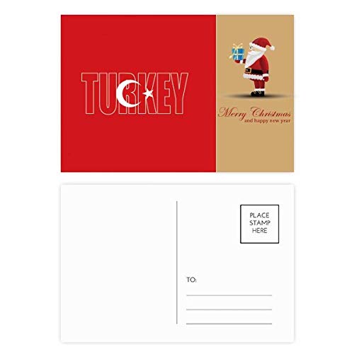 Cartes postales remerciement drapeau Turquie lot de 20 pour fêtes de famille