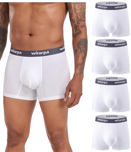 wirarpa Men's Underwear Micro Modal Trunks Soft Microfiber Boxer Briefs 4 Pack