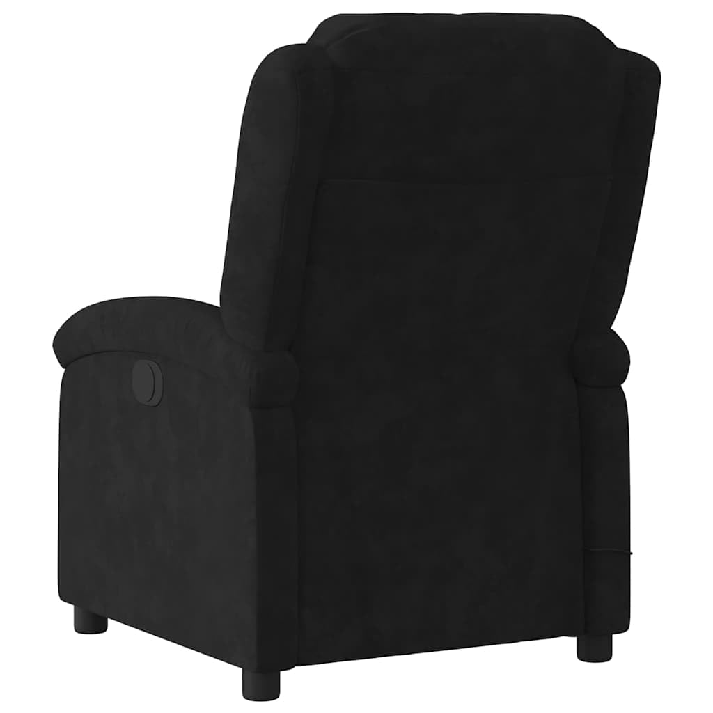 vidaXL Fauteuil de Massage Inclinable, Chaise de Relaxation avec Dossier et Repose-Pied Réglables, Siège de Salon, Moderne, Noir Velours