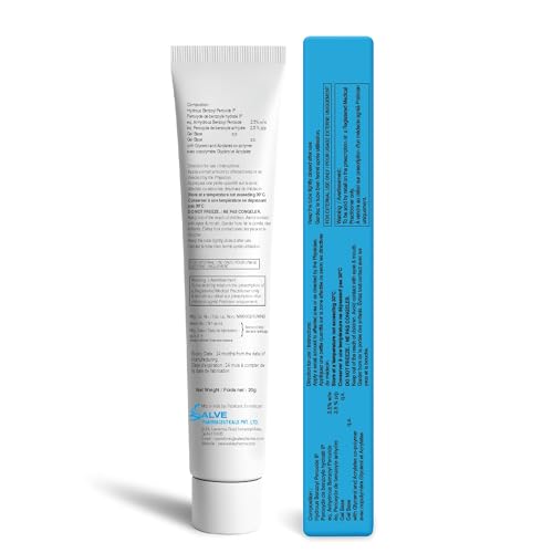 Savle Benzoxp 2.5% Benzoyl Peroxide Gel (20 g / 0.70 oz) - Topical Skincare Gel for Oil-Prone and Congested Skin