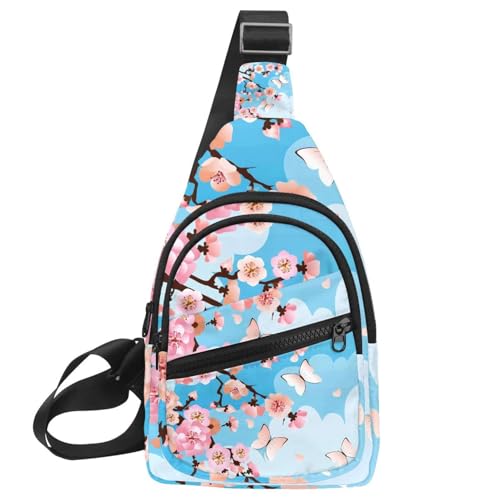 Sac de poitrine pour femme imperméable à motif papillons