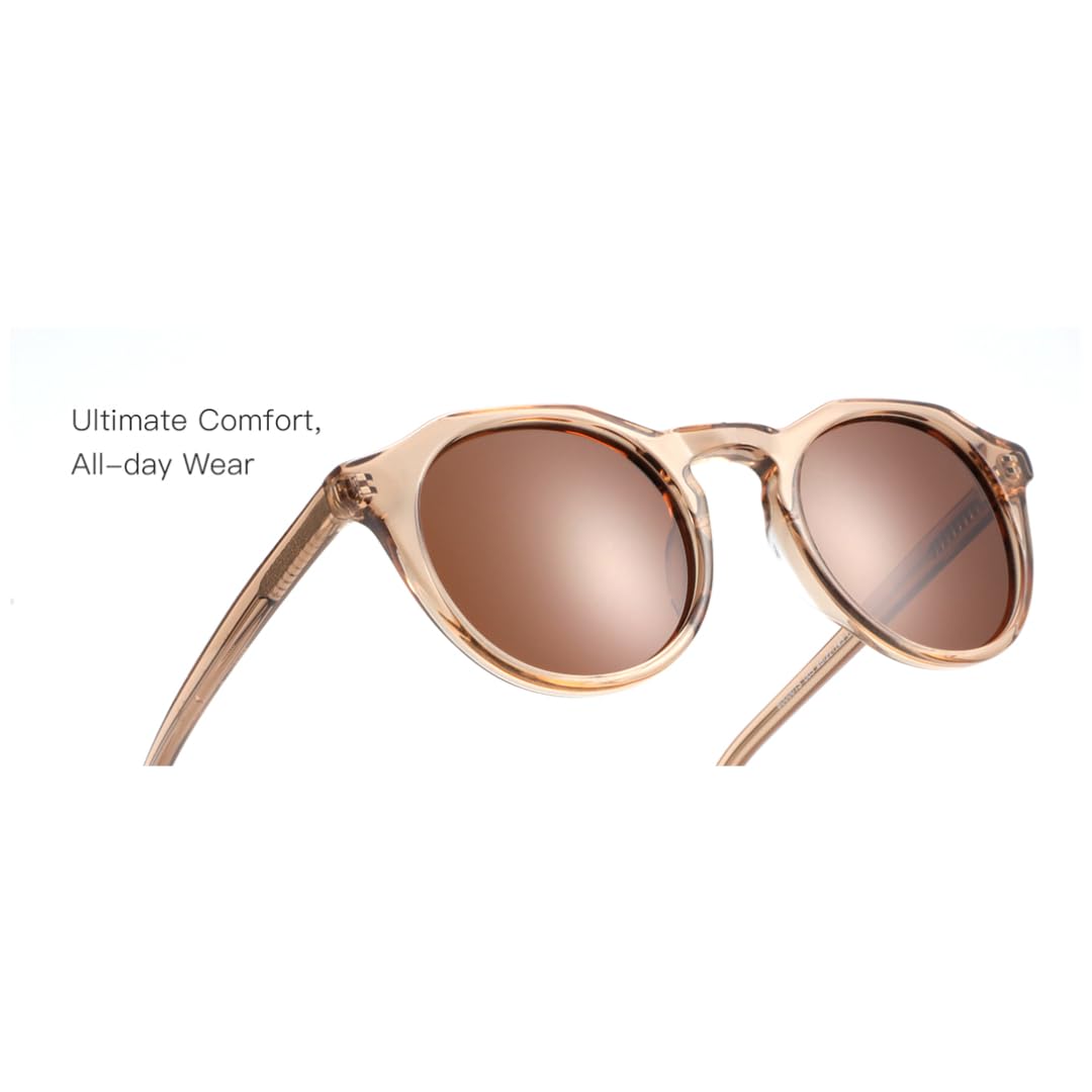 Occhiali da sole vintage rotondi polarizzati per uomo e donna con protezione UV400.