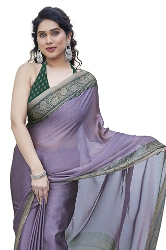 Image of MIRCHI FASHION Women Saree Ethnic Motif Print Chiffon | Breathable Lightweight Plain Weave Sari for Office and Daily Use (Available in 20 Designs)